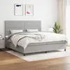 Image de vidaXL Sommier à lattes de lit avec matelas Gris clair 200x200cm Tissu