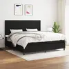 Image de vidaXL Sommier à lattes de lit avec matelas Noir 200x200 cm Tissu