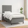 Image de vidaXL Sommier à lattes de lit avec matelas Gris foncé 80x200 cm Tissu