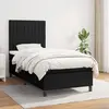 Image de vidaXL Sommier à lattes de lit avec matelas Noir 100x200 cm Tissu