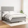 Image de vidaXL Sommier à lattes de lit avec matelas Gris clair 140x200cm Tissu
