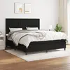 Image de vidaXL Sommier à lattes de lit avec matelas Noir 160x200 cm Tissu