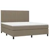 Image de vidaXL Sommier à lattes de lit avec matelas Taupe 160x200 cm Tissu