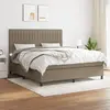 Image de vidaXL Sommier à lattes de lit avec matelas Taupe 160x200 cm Tissu