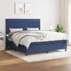 Image de vidaXL Sommier à lattes de lit avec matelas Bleu 160x200 cm Tissu
