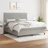 Image de vidaXL Sommier à lattes de lit avec matelas Gris clair 180x200cm Tissu
