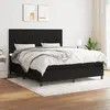 Image de vidaXL Sommier à lattes de lit avec matelas Noir 180x200 cm Tissu