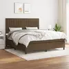 Image de vidaXL Sommier à lattes de lit avec matelas Marron foncé 180x200 cm