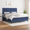 Image de vidaXL Sommier à lattes de lit avec matelas Bleu 180x200 cm Tissu