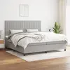 Image de vidaXL Sommier à lattes de lit avec matelas Gris clair 200x200cm Tissu
