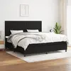Image de vidaXL Sommier à lattes de lit avec matelas Noir 200x200 cm Tissu