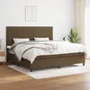 Image de vidaXL Sommier à lattes de lit avec matelas Marron foncé 200x200 cm