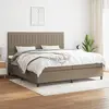 Image de vidaXL Sommier à lattes de lit avec matelas Taupe 200x200 cm Tissu