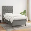 Image de vidaXL Sommier à lattes de lit avec matelas Gris foncé 80x200 cm Tissu