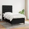 Image de vidaXL Sommier à lattes de lit et matelas Noir 80x200 cm Tissu