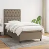 Image de vidaXL Sommier à lattes de lit avec matelas Taupe 80x200 cm Tissu