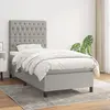 Image de vidaXL Sommier à lattes de lit et matelas Gris clair 90x190 cm Tissu