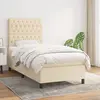 Image de vidaXL Sommier à lattes de lit avec matelas Crème 90x200 cm Tissu