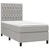 Image de vidaXL Sommier à lattes de lit avec matelas Gris clair 100x200cm Tissu