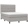 Image de vidaXL Sommier à lattes de lit avec matelas Gris clair 140x190cm Tissu