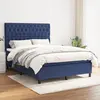 Image de vidaXL Sommier à lattes de lit avec matelas Bleu 140x200 cm Tissu
