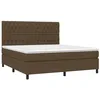 Image de vidaXL Sommier à Lattes de Lit avec Matelas, Lit Rembourré, Lit Double, Lit Adulte de Chambre à Coucher Intérieur, Moderne, Marron Foncé 180x200 cm