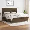 Image de vidaXL Sommier à lattes de lit avec matelas Marron foncé 180x200 cm