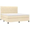 Image de vidaXL Sommier à lattes de lit avec matelas Crème 180x200 cm Tissu