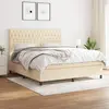 Image de vidaXL Sommier à lattes de lit avec matelas Crème 180x200 cm Tissu