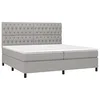 Image de vidaXL Sommier à lattes de lit avec matelas Gris clair 200x200cm Tissu
