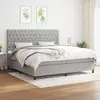 Image de vidaXL Sommier à lattes de lit avec matelas Gris clair 200x200cm Tissu