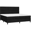Image de vidaXL Sommier à lattes de lit avec matelas Noir 200x200 cm Tissu