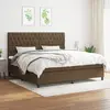 Image de vidaXL Sommier à lattes de lit avec matelas Marron foncé 200x200 cm