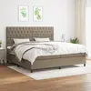 Image de vidaXL Sommier à lattes de lit avec matelas Taupe 200x200 cm Tissu