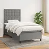 Image de vidaXL Sommier à lattes de lit avec matelas Gris foncé 90x200 cm Tissu