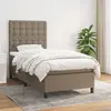 Image de vidaXL Sommier à lattes de lit avec matelas Taupe 100x200 cm Tissu