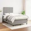 Image de vidaXL Sommier à lattes de lit avec matelas Gris clair 120x200cm Tissu