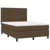 Image de vidaXL Sommier à Lattes de Lit avec Matelas, Lit Rembourré, Lit Double, Lit Adulte de Chambre à Coucher Intérieur, Moderne, Marron Foncé 140x200 cm