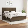 Image de vidaXL Sommier à lattes de lit avec matelas Marron foncé 160x200 cm