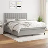 Image de vidaXL Sommier à lattes de lit avec matelas Gris clair 180x200cm Tissu