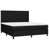 Image de vidaXL Sommier à Lattes de Lit avec Matelas, Lit Rembourré, Lit Double, Lit Adulte de Chambre à Coucher Intérieur, Moderne, Noir 180x200 cm Tissu