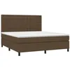 Image de vidaXL Sommier à lattes de lit avec matelas Marron foncé 180x200 cm