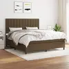 Image de vidaXL Sommier à lattes de lit avec matelas Marron foncé 180x200 cm