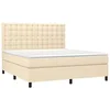 Image de vidaXL Sommier à lattes de lit avec matelas Crème 180x200 cm Tissu