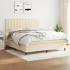 Image de vidaXL Sommier à lattes de lit avec matelas Crème 180x200 cm Tissu