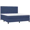 Image de vidaXL Sommier à lattes de lit avec matelas Bleu 180x200 cm Tissu