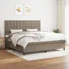 Image de vidaXL Sommier à lattes de lit avec matelas Taupe 200x200 cm Tissu
