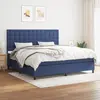 Image de vidaXL Sommier à lattes de lit avec matelas Bleu 200x200 cm Tissu