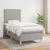 Image de vidaXL Sommier à lattes de lit et matelas Gris clair 90x190 cm Tissu