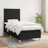 Image de vidaXL Sommier à lattes de lit avec matelas Noir 90x200 cm Tissu